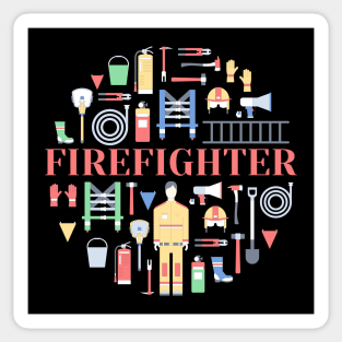 firefighter doodle concept Sticker